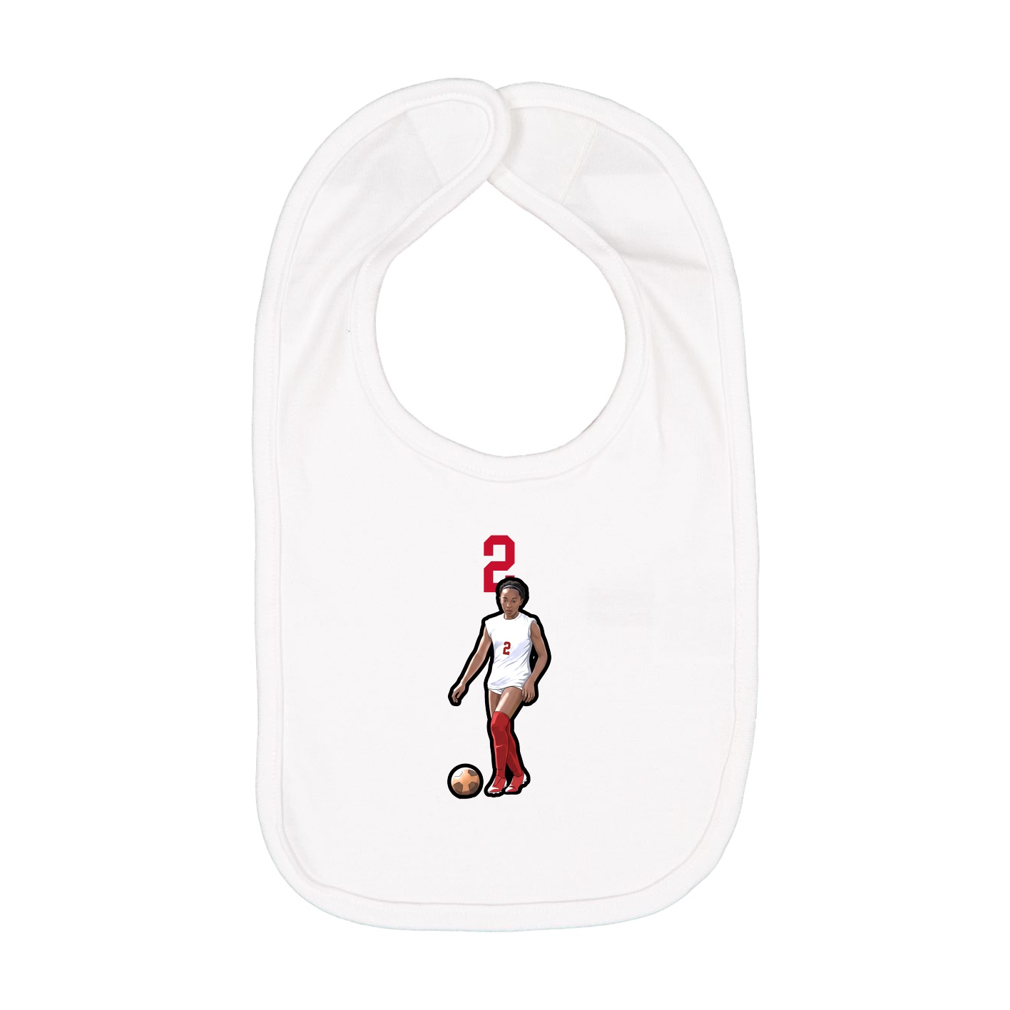 Infant Bib — Number Top in White