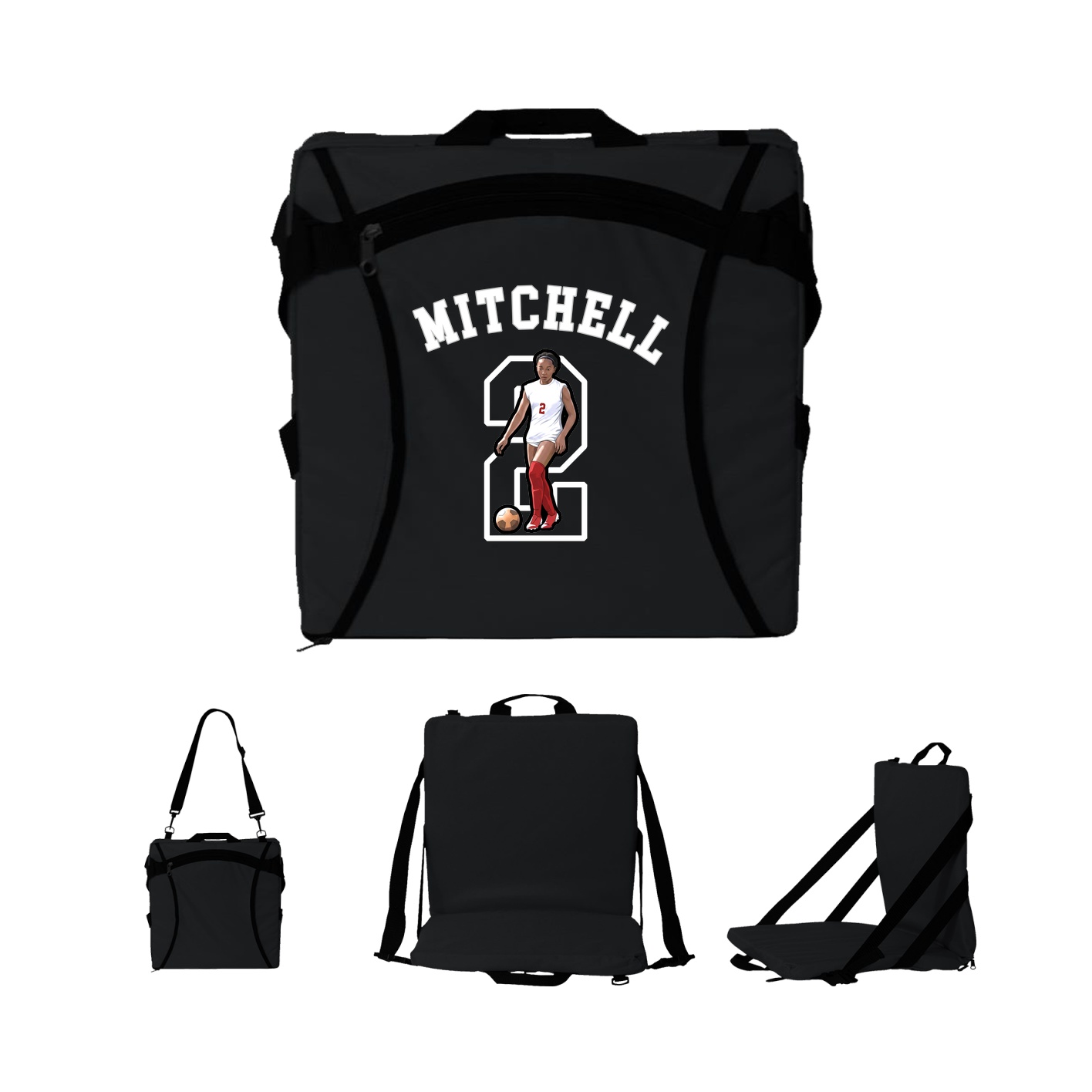 Folding Stadium Seat — Shirsey Arch in Black