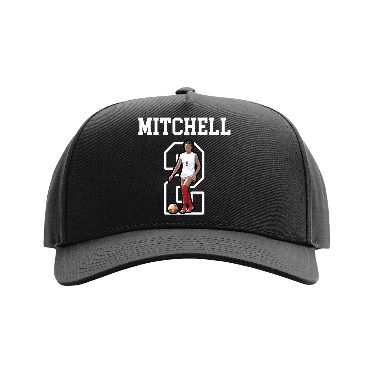 Full Fabric Five-Panel Champ Cap — Shirsey in Black