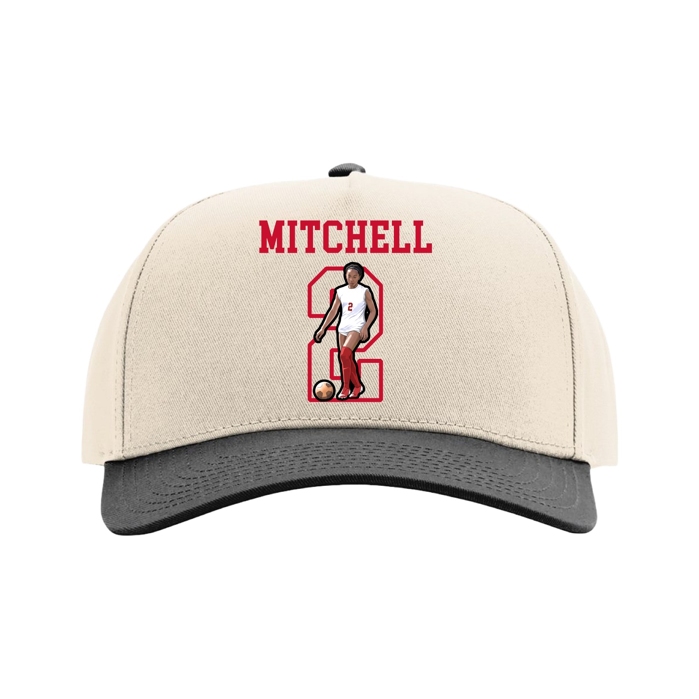 Full Fabric Five-Panel Champ Cap — Shirsey in Cream/Black