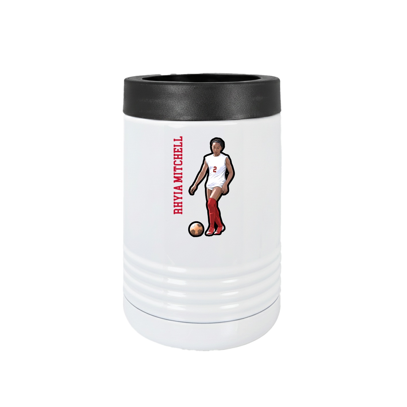 Beverage Holder — Name Vertical in White