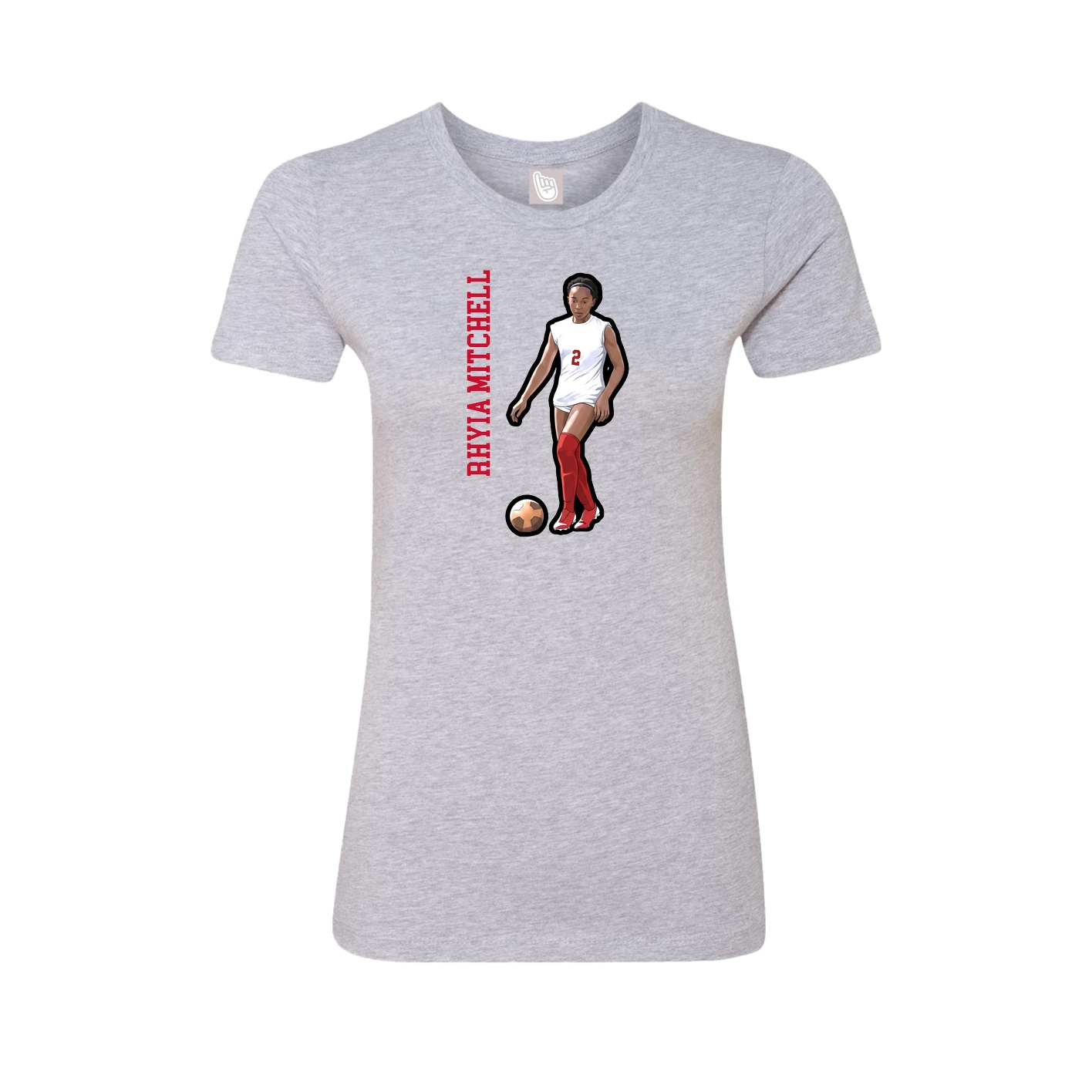 Womens Tee — Name Vertical in Grey