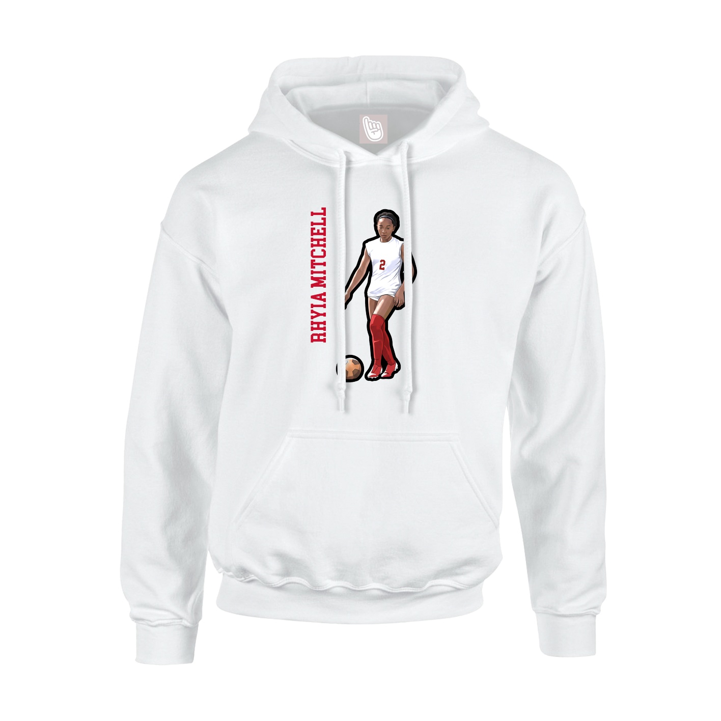 Youth Hoodie — Name Vertical in White