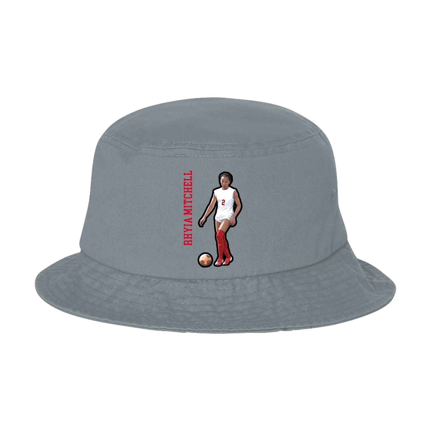 Bucket Cap — Name Vertical in Grey
