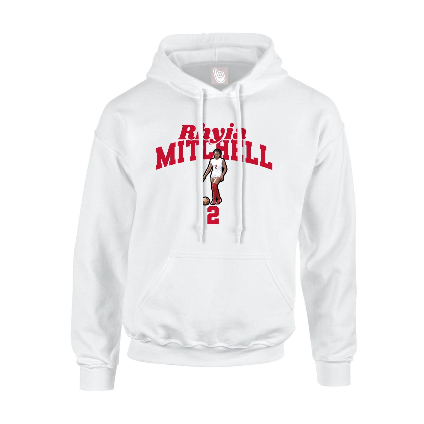 Youth Hoodie — Signature Arch in White