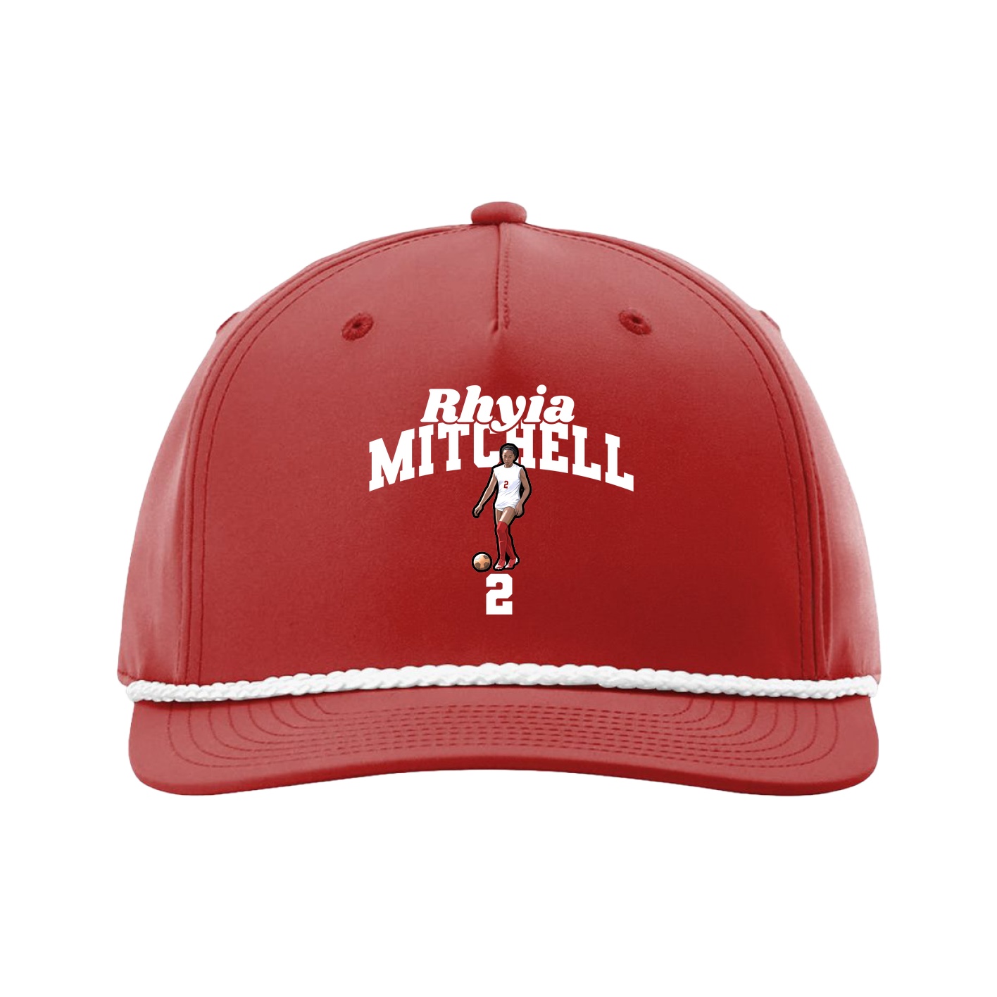 Five-Panel Classic Rope Cap — Signature Arch in Red
