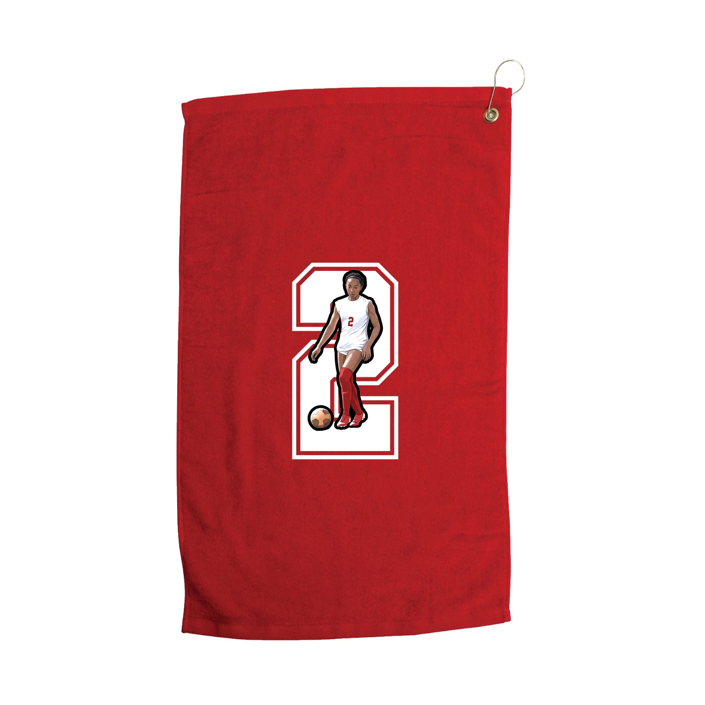 Golf Towel — Number in Red
