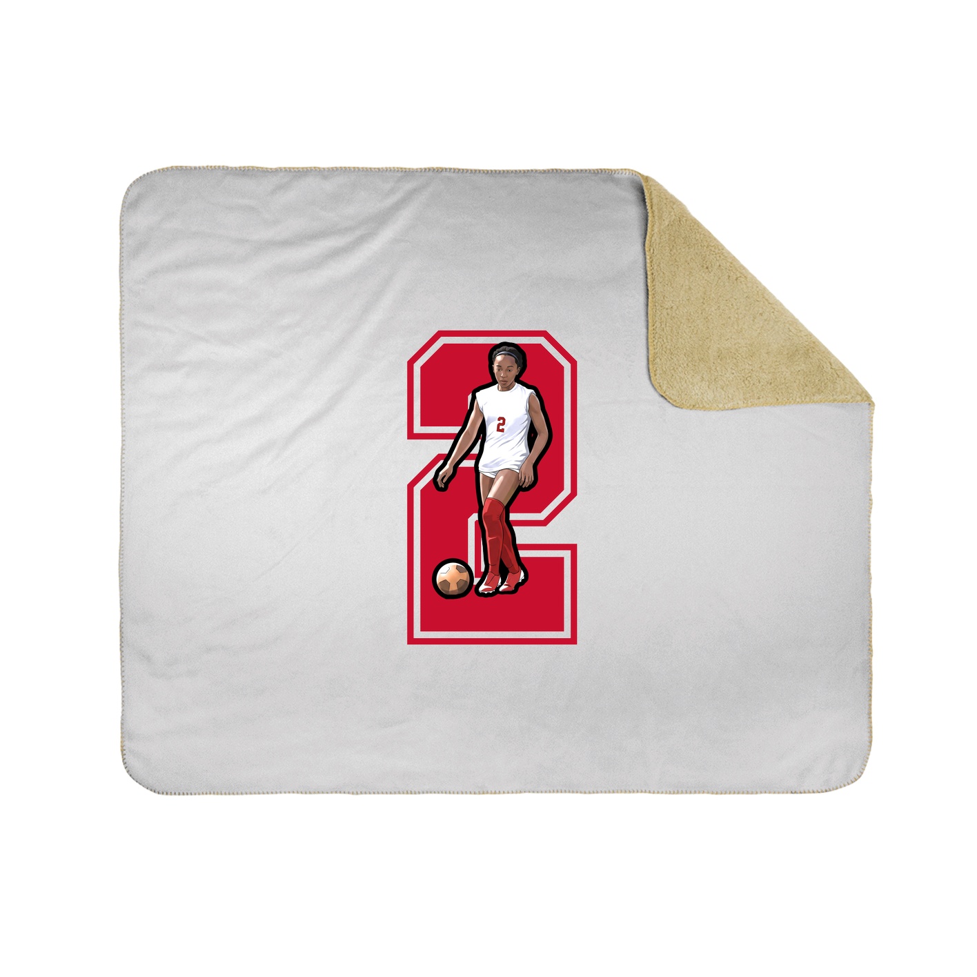Throw Blanket — Number in White