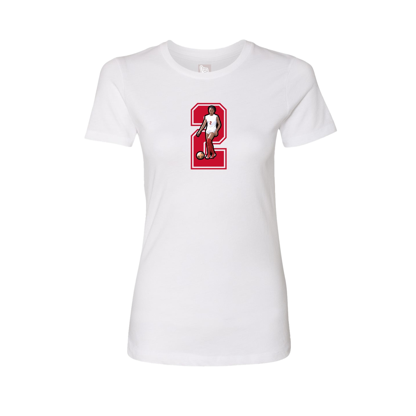 Womens Tee — Number in White