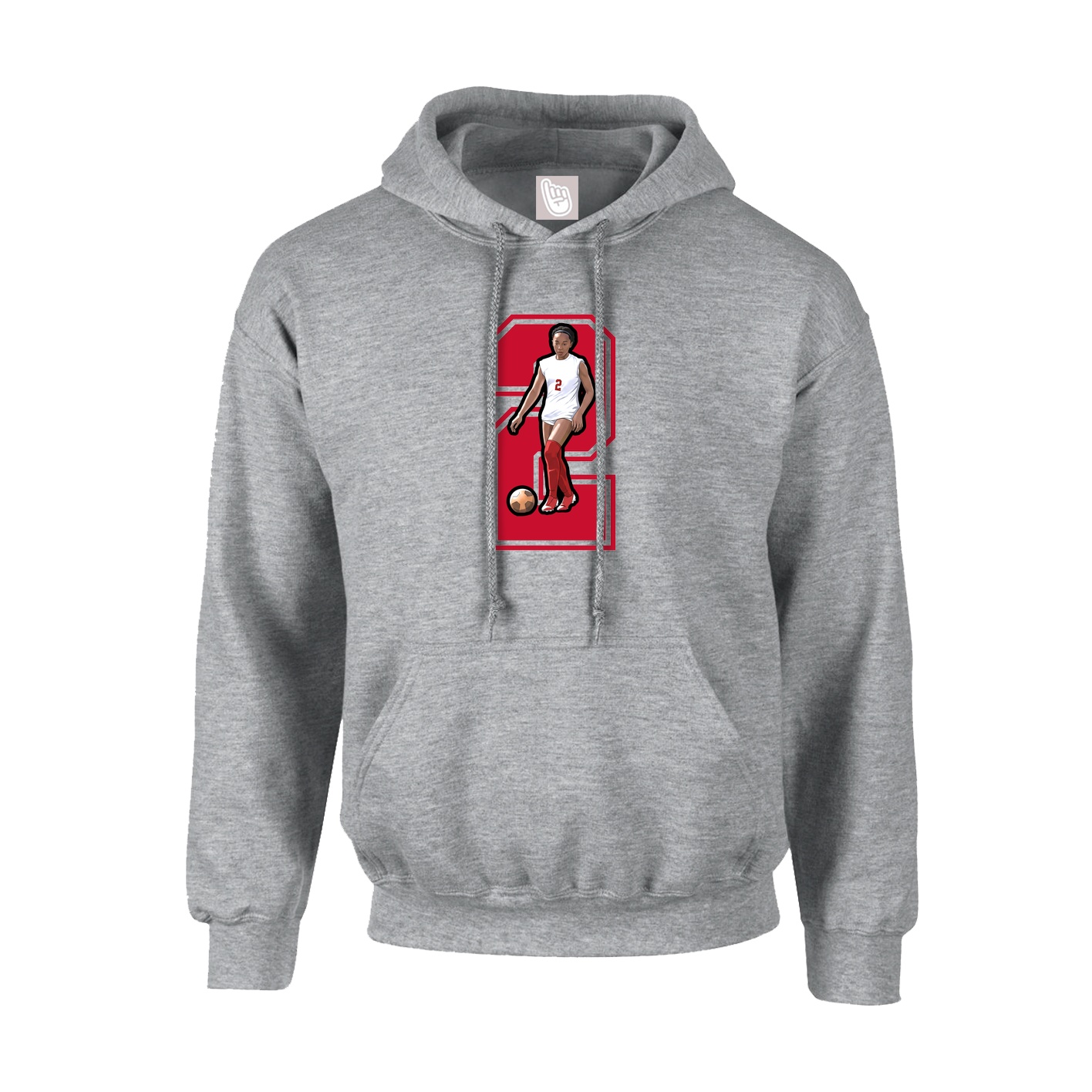 Youth Hoodie — Number in Grey