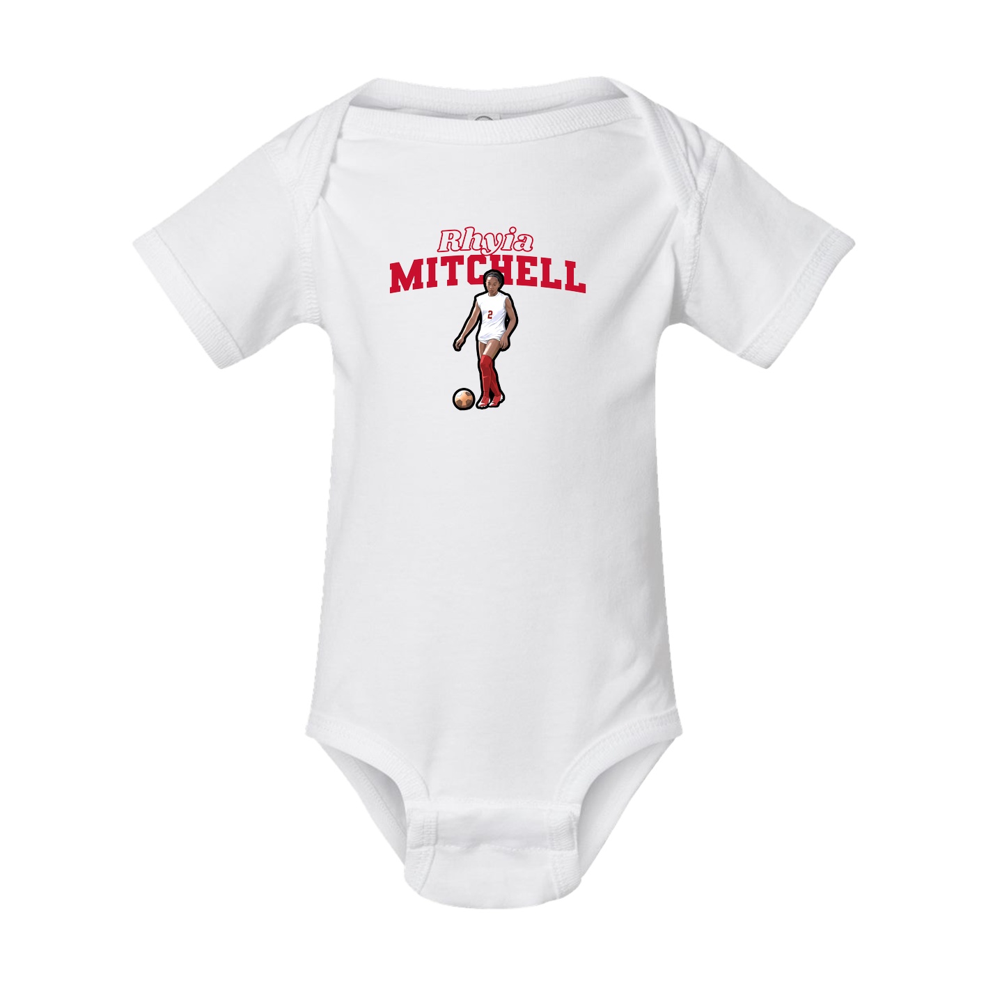 Baby Onesie — Name Arch in White