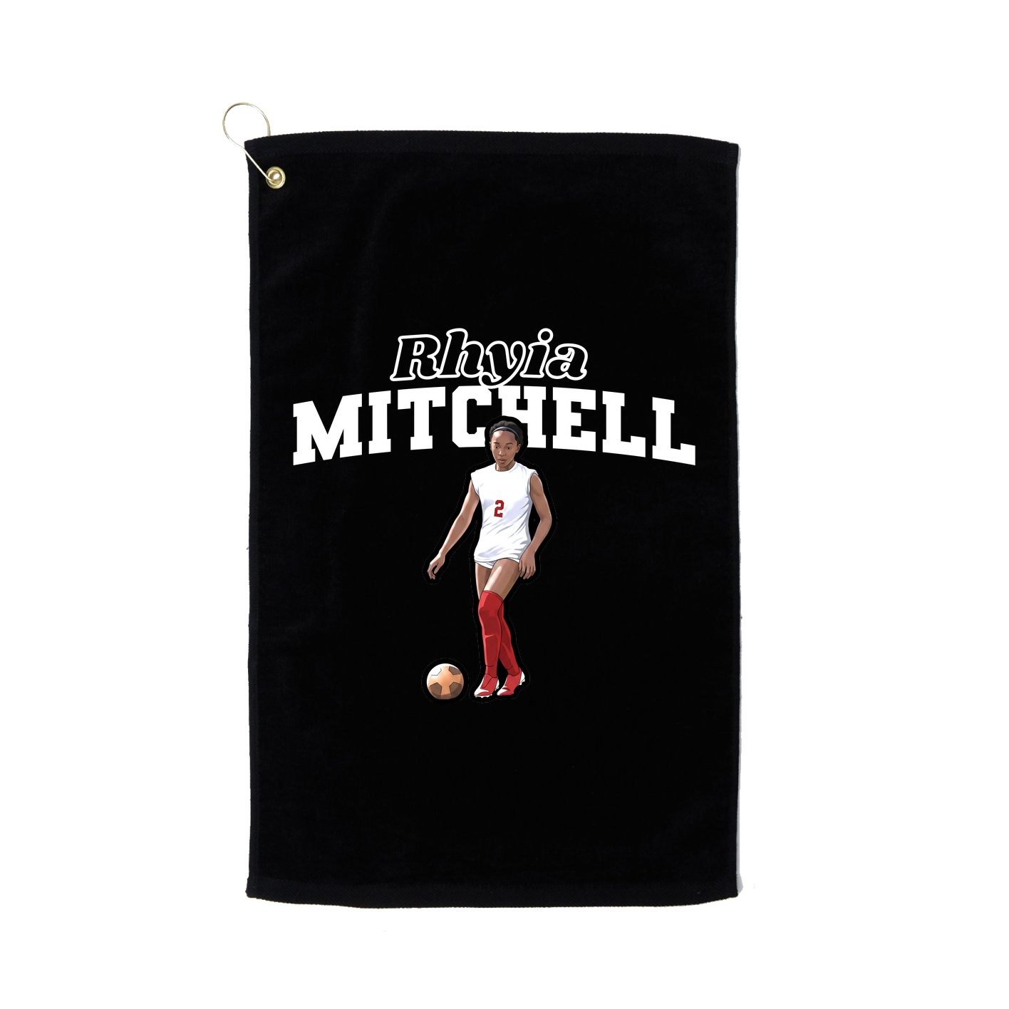 Golf Towel — Name Arch in Black