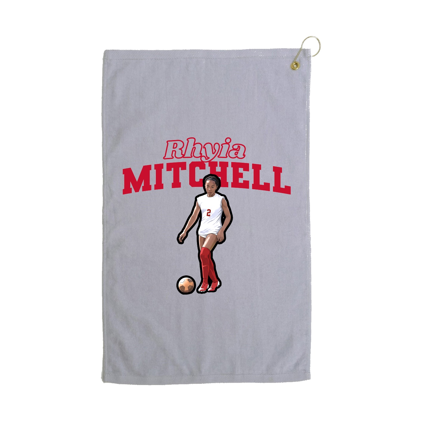 Golf Towel — Name Arch in Grey