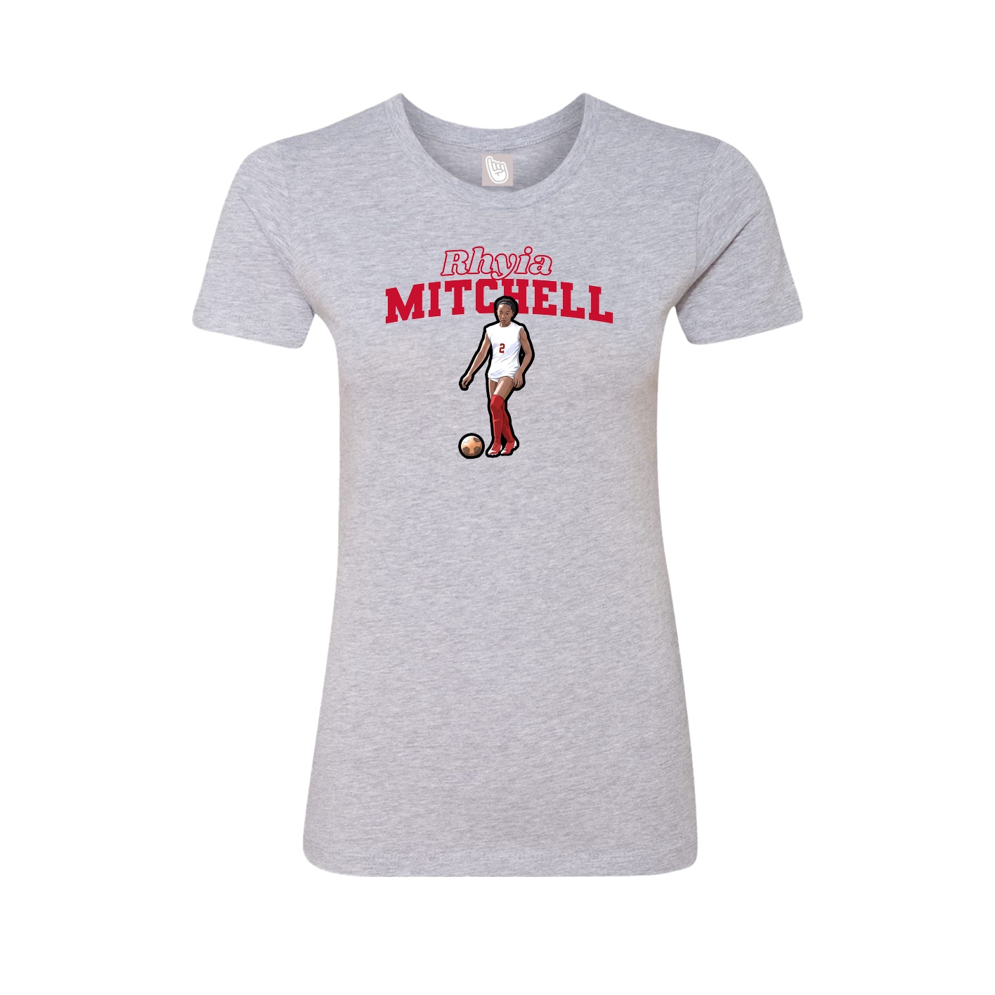 Womens Tee — Name Arch in Grey