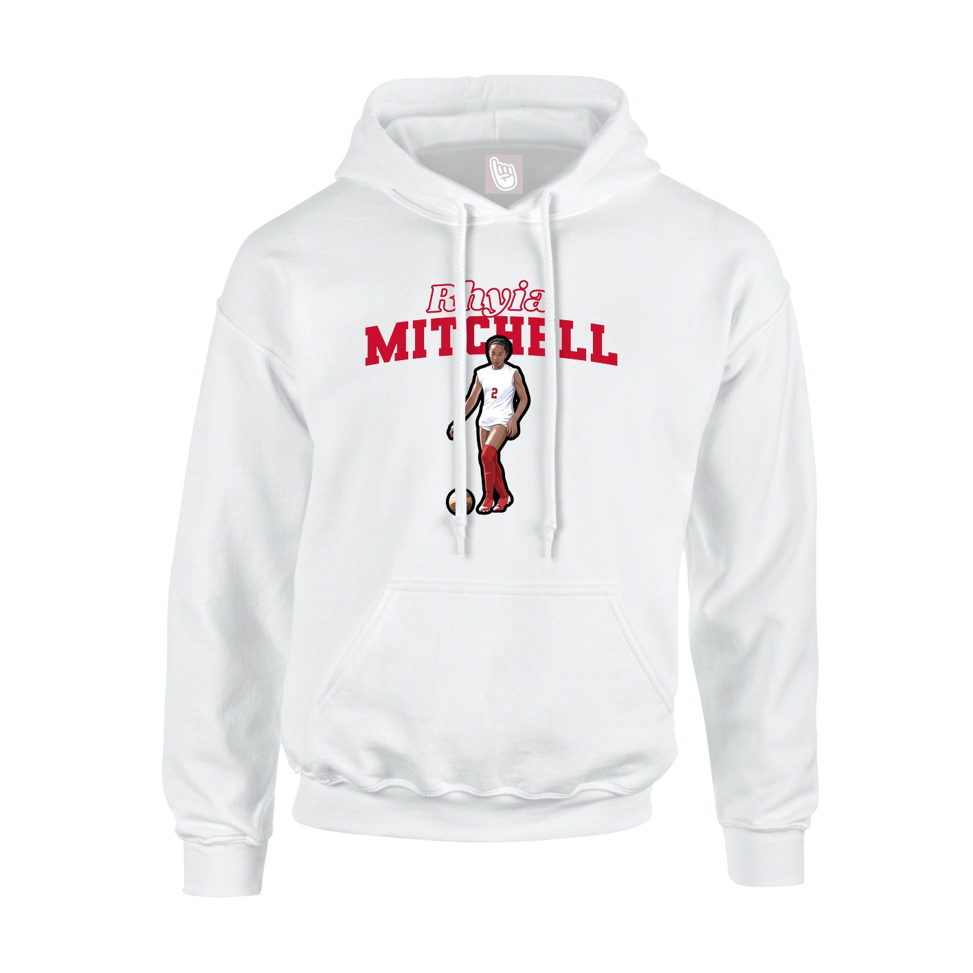 Hoodie — Name Arch in White