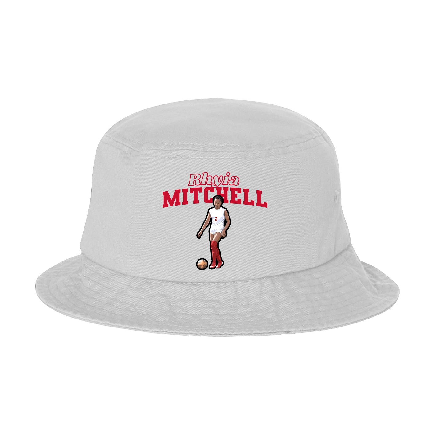 Bucket Cap — Name Arch in White