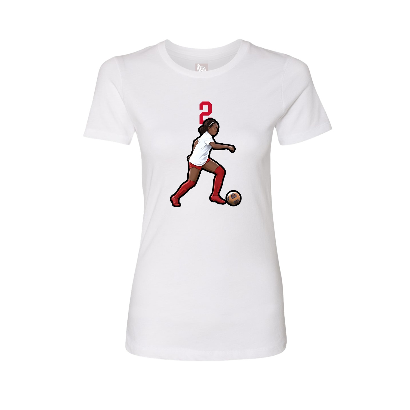 Womens Tee — Number Top in White