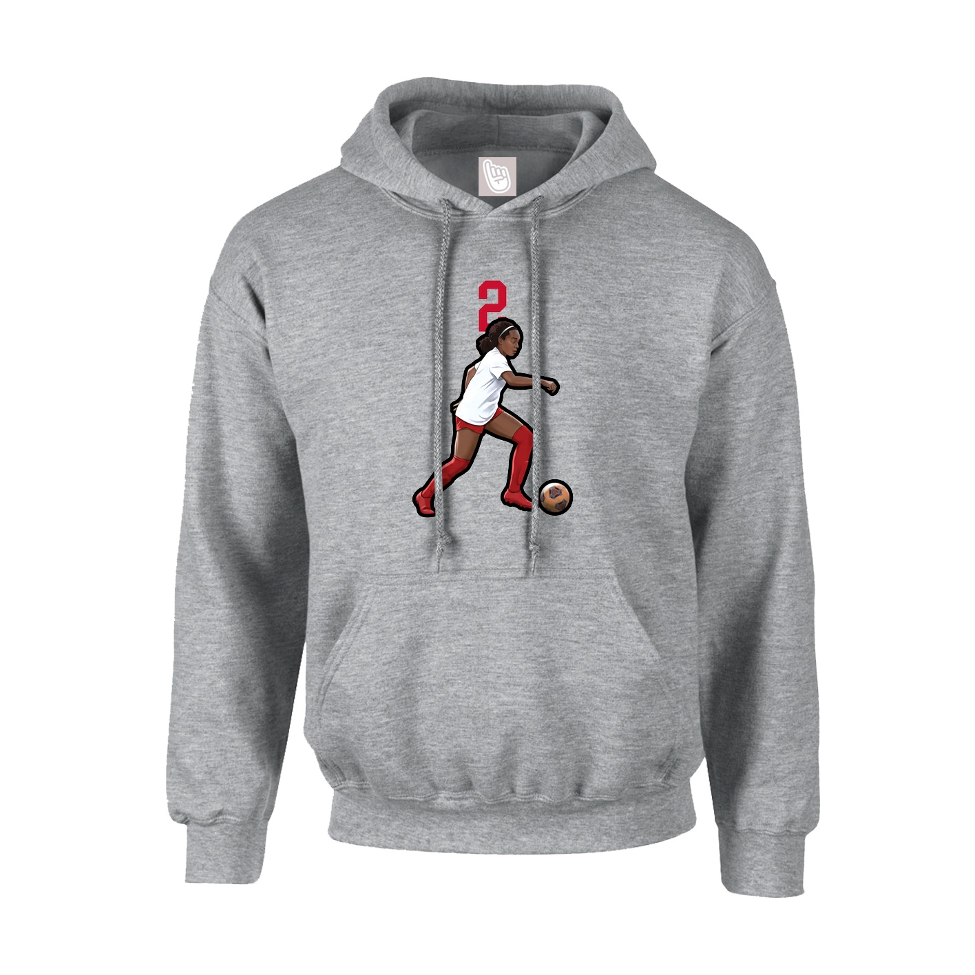 Youth Hoodie — Number Top in Grey