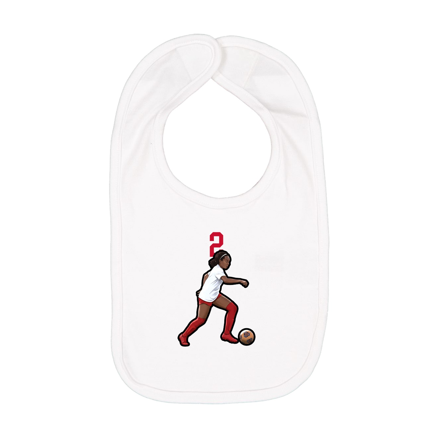Infant Bib — Number Top in White