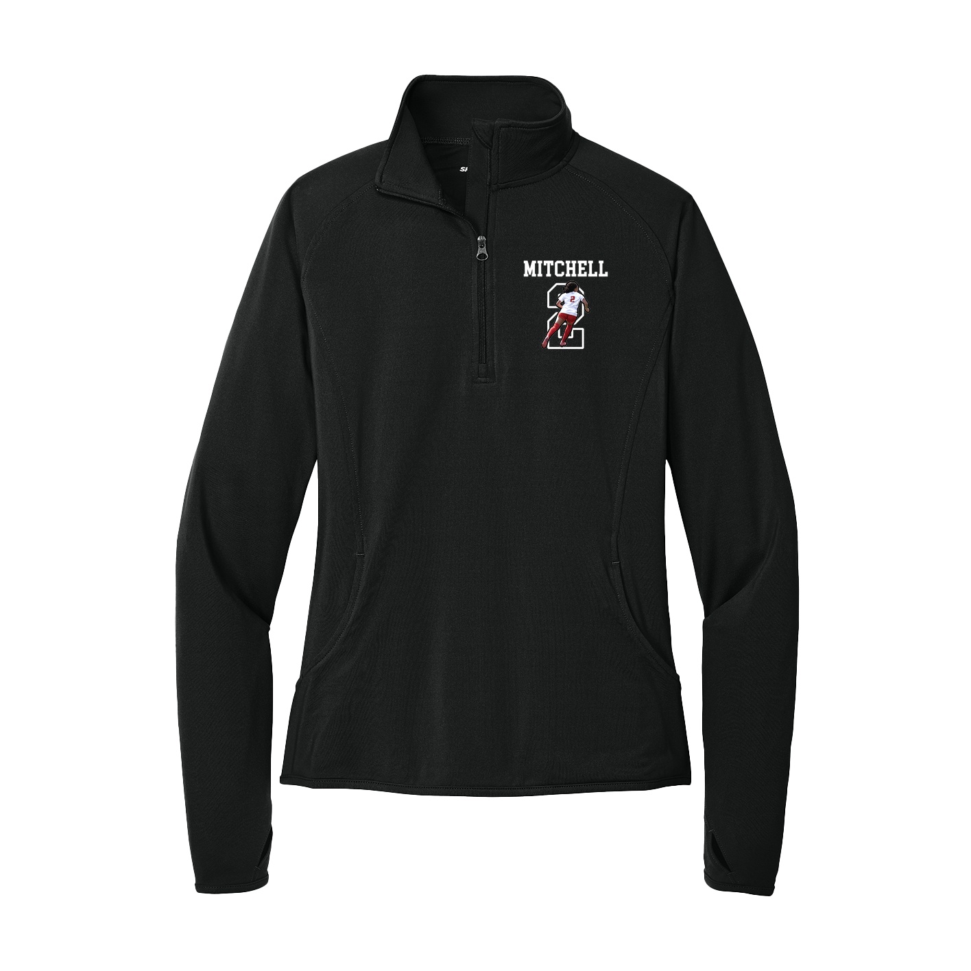 Women's Q-Zip Pullover — Shirsey in Black