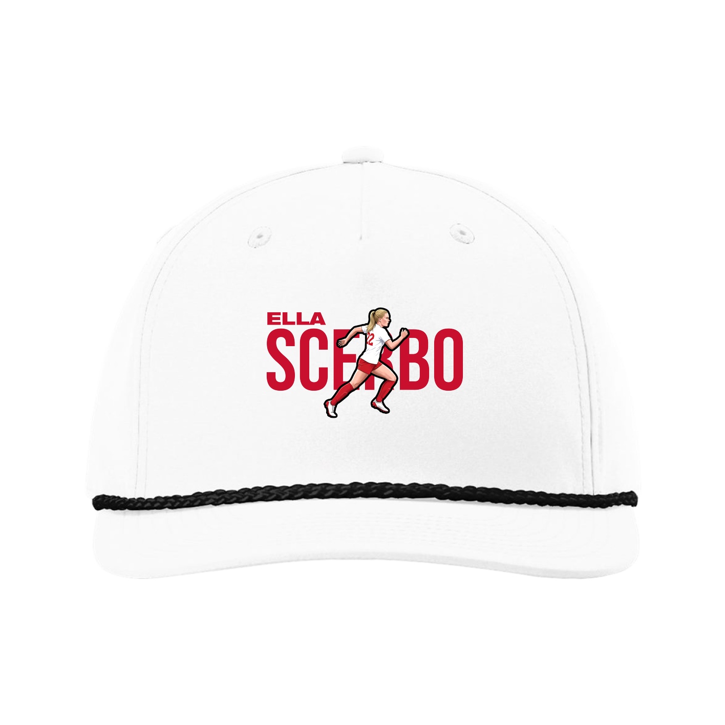 Five-Panel Classic Rope Cap — Player Name in White