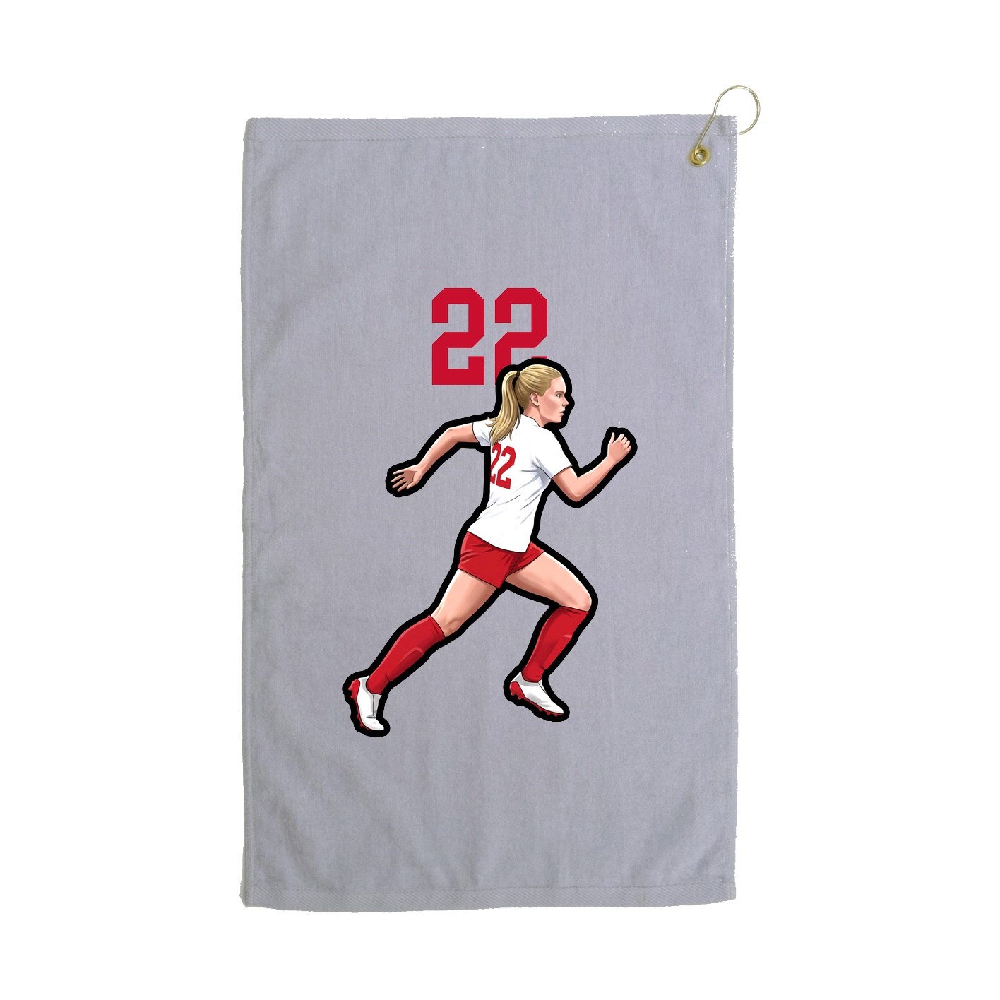 Golf Towel — Number Top in Grey