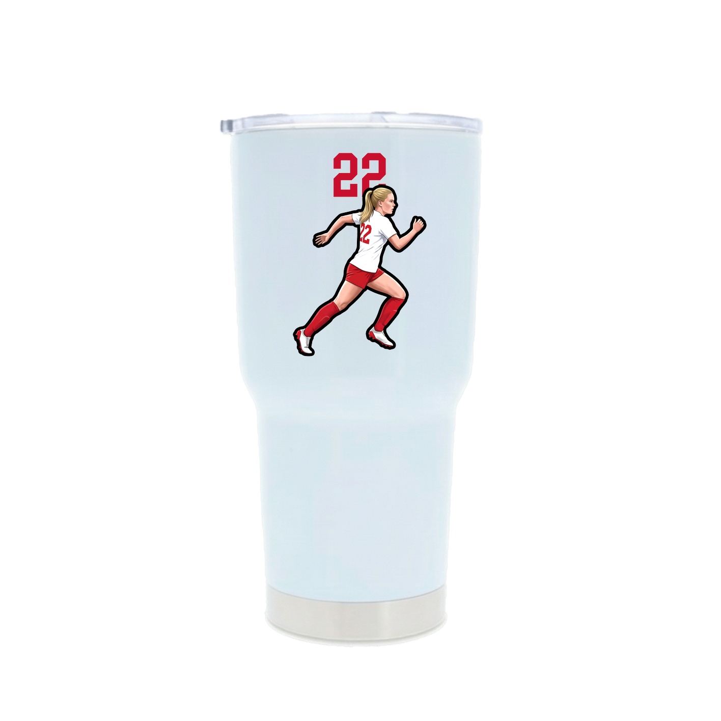 30oz Stainless Steel Tumbler — Number Top in White