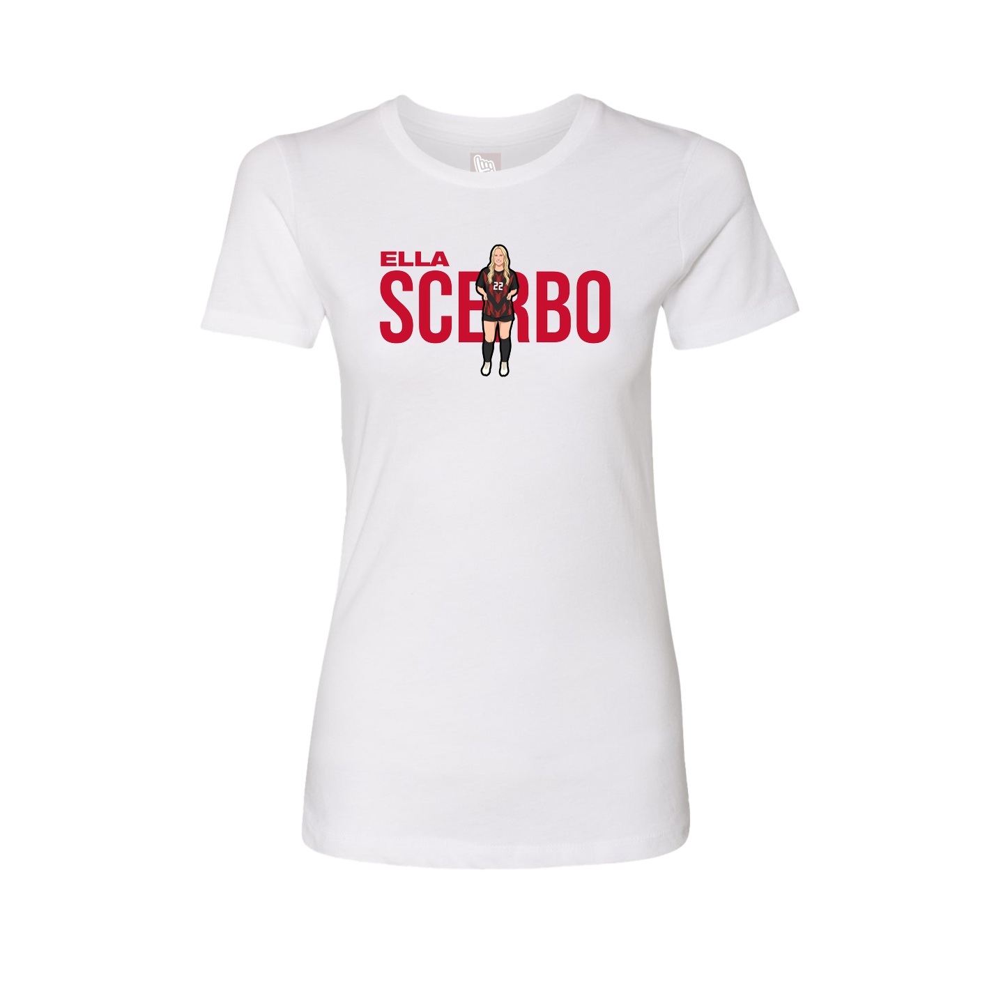 Fitted Women's Tee — Player Name in White