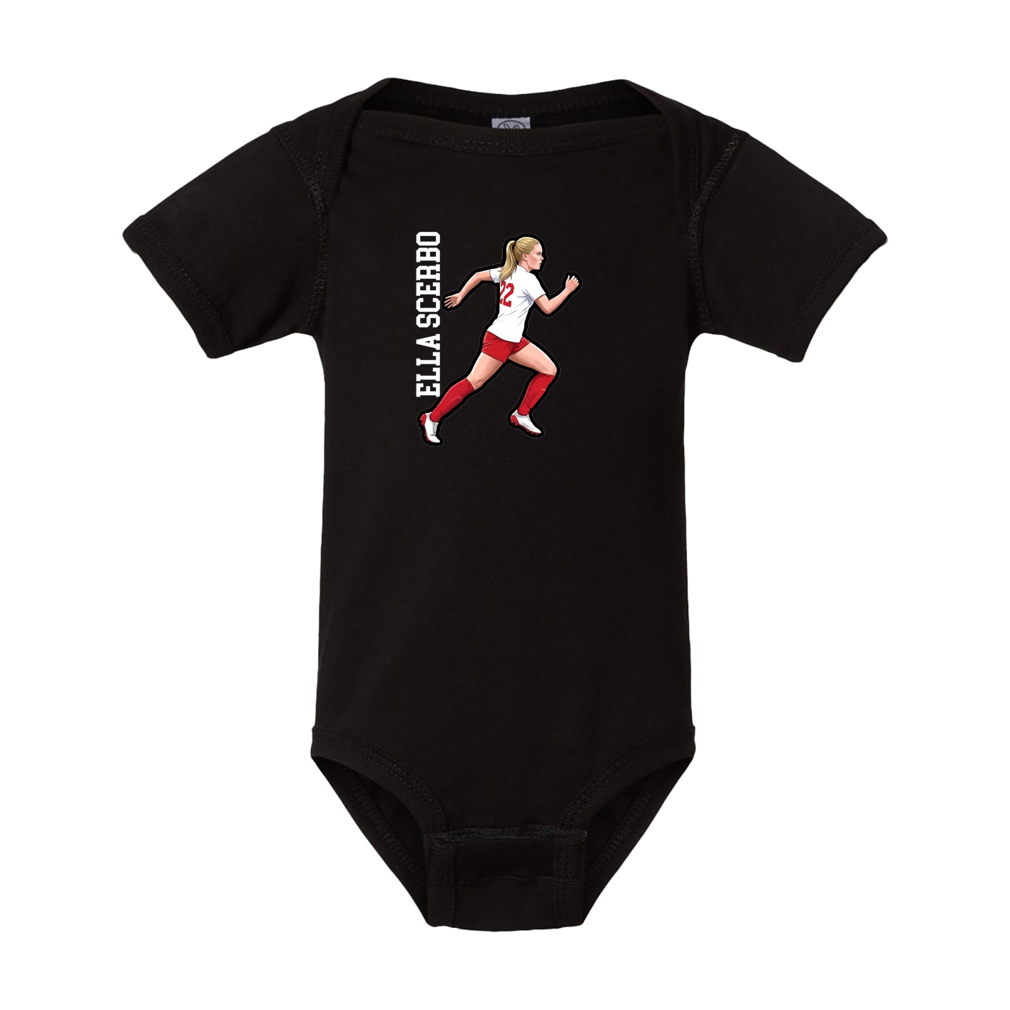 Baby Onesie — Name Vertical in Black