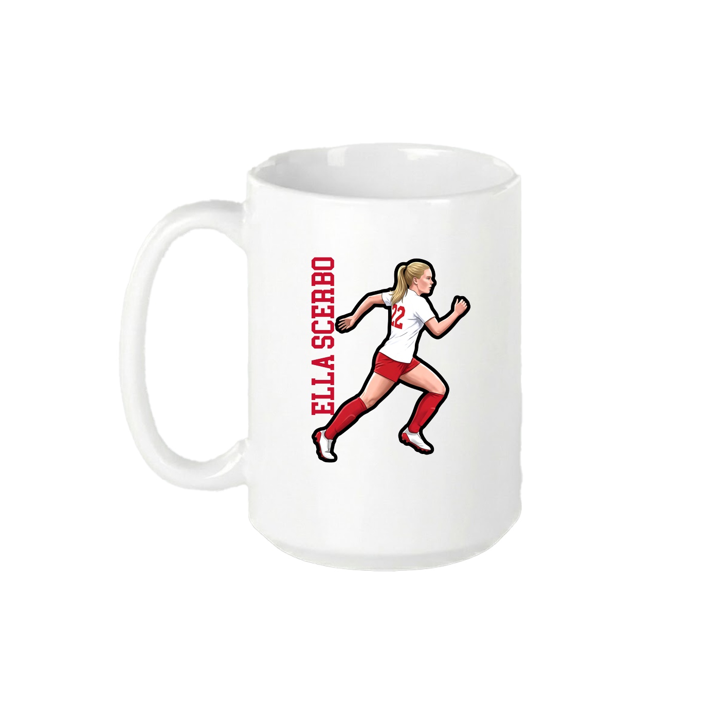 15oz Coffee Mug — Name Vertical in White