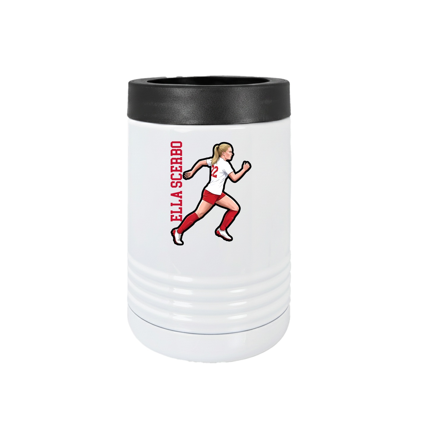 Beverage Holder — Name Vertical in White