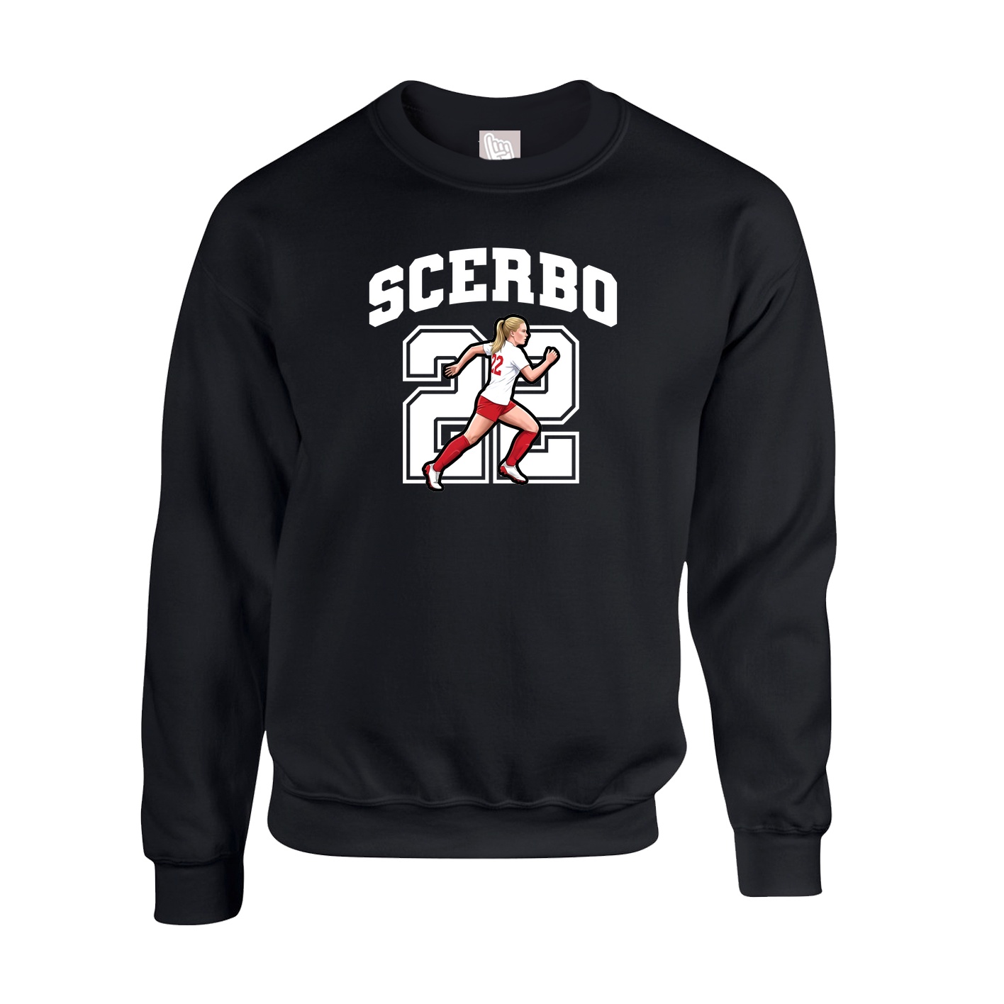 Fleece Crew — Number in Black