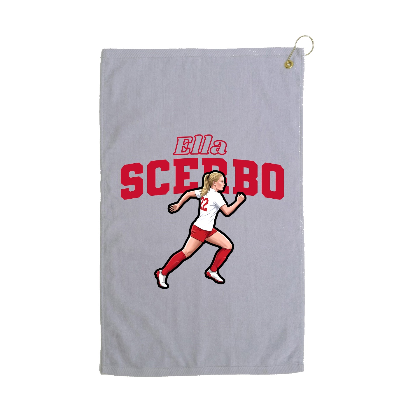 Golf Towel — Name Arch in Grey