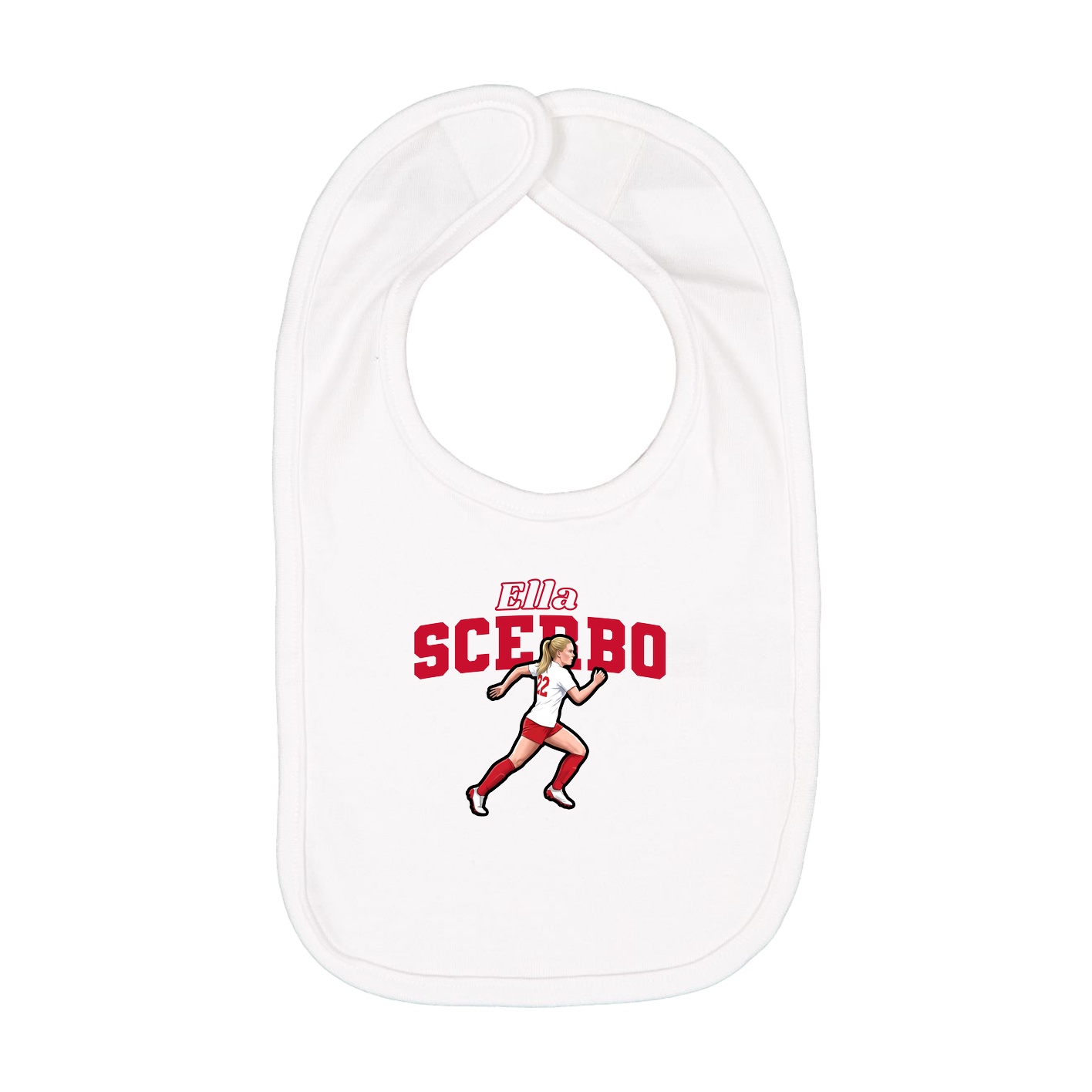 Infant Bib — Name Arch in White