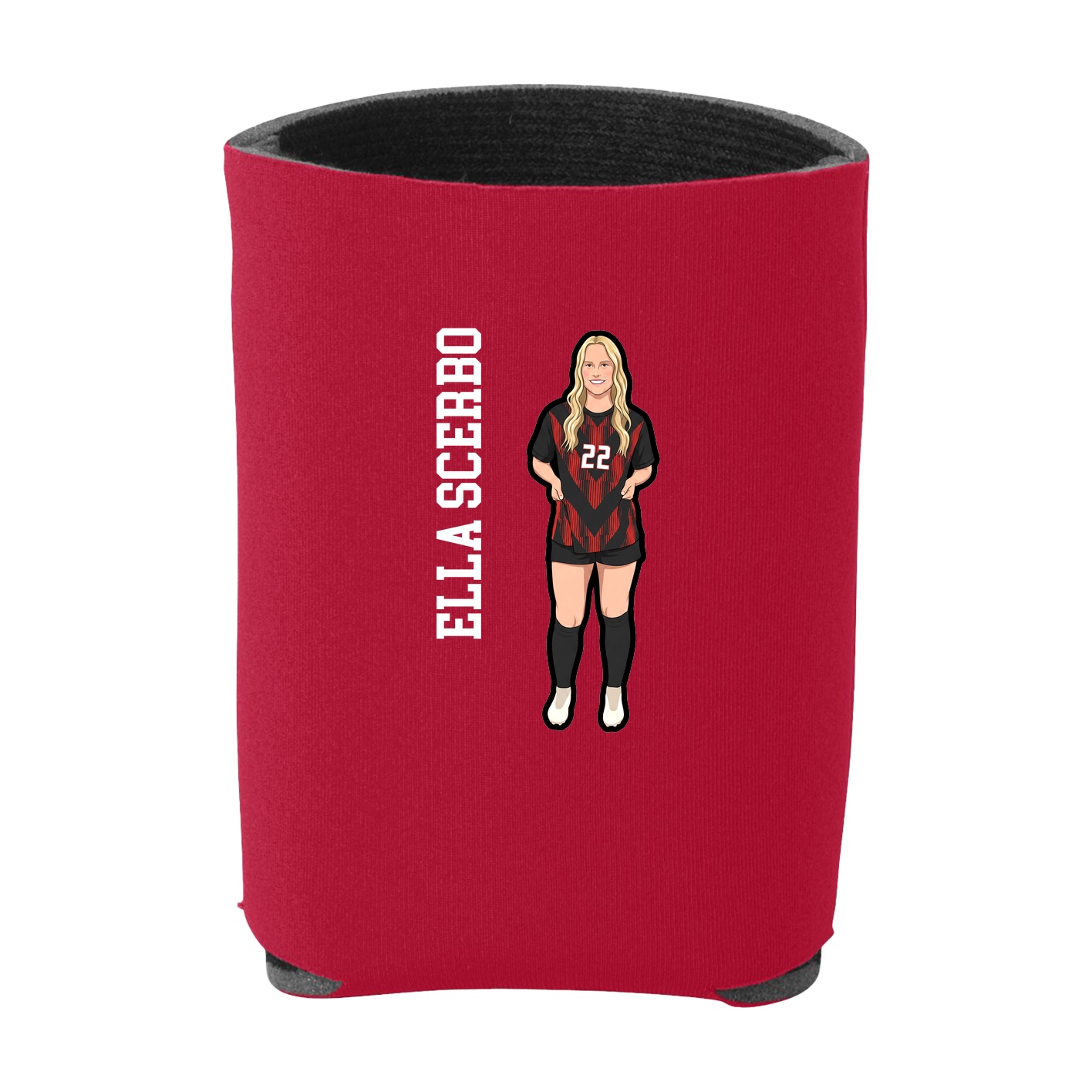 Can Holder — Name Vertical in Red