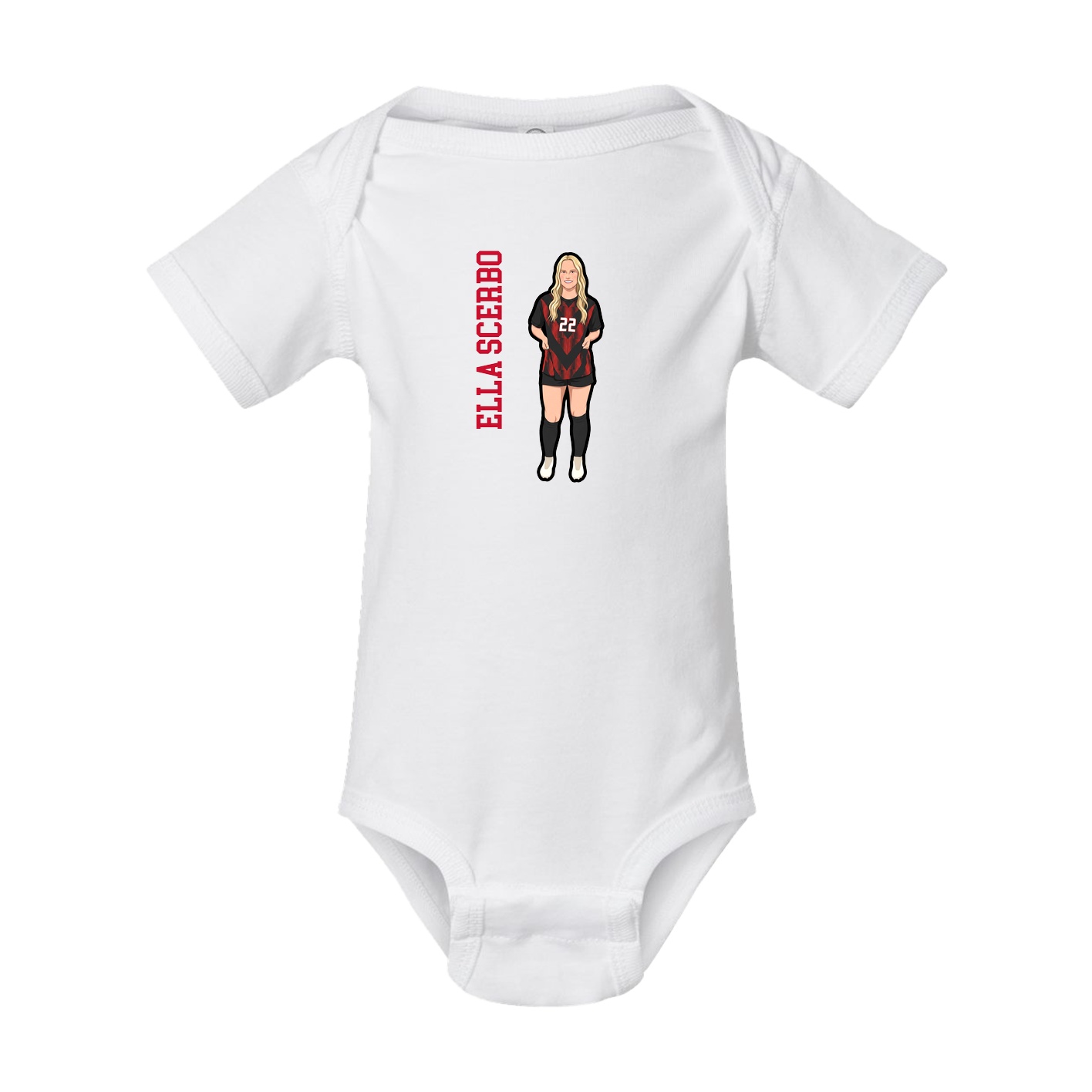 Baby Onesie — Name Vertical in White