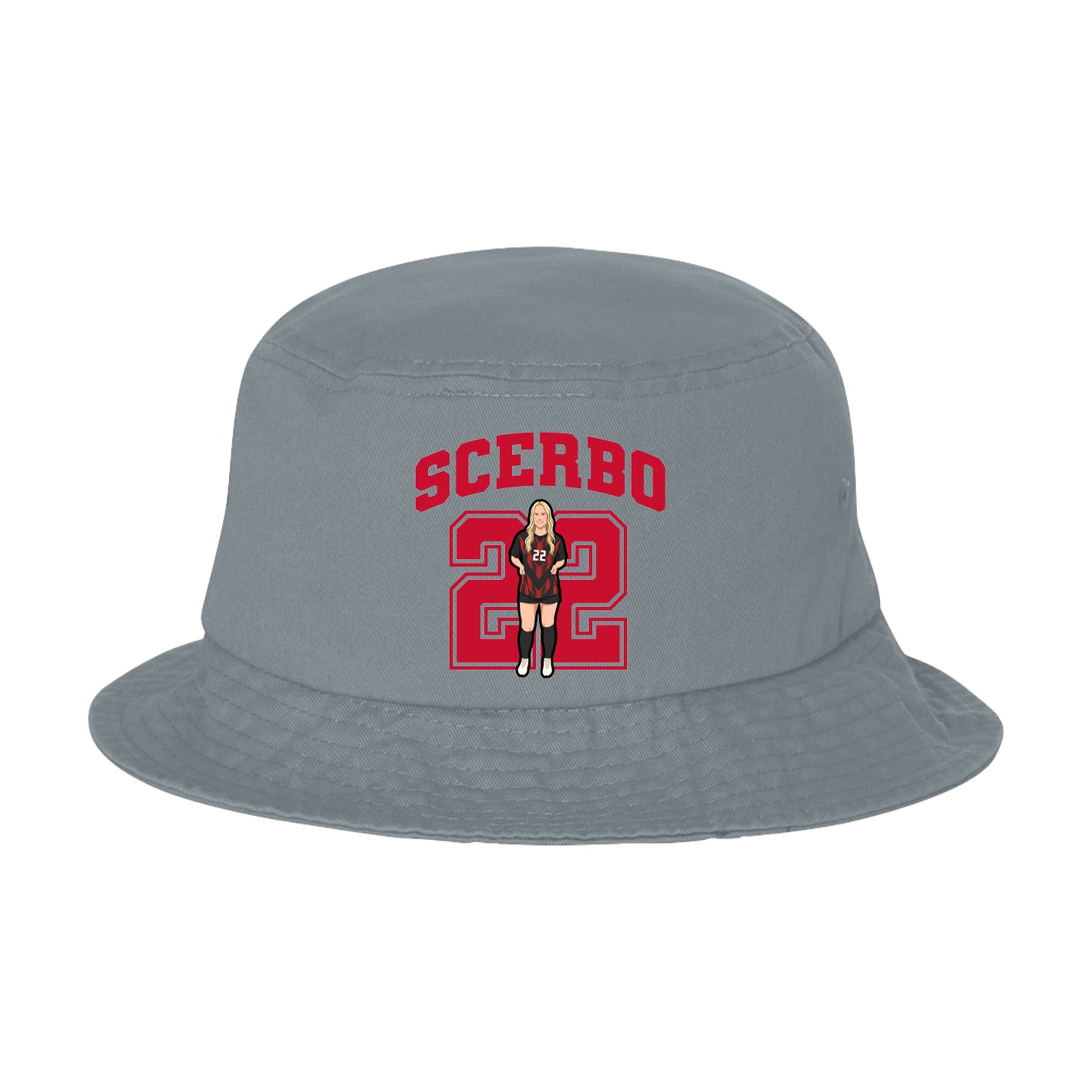 Bucket Cap — Number in Grey