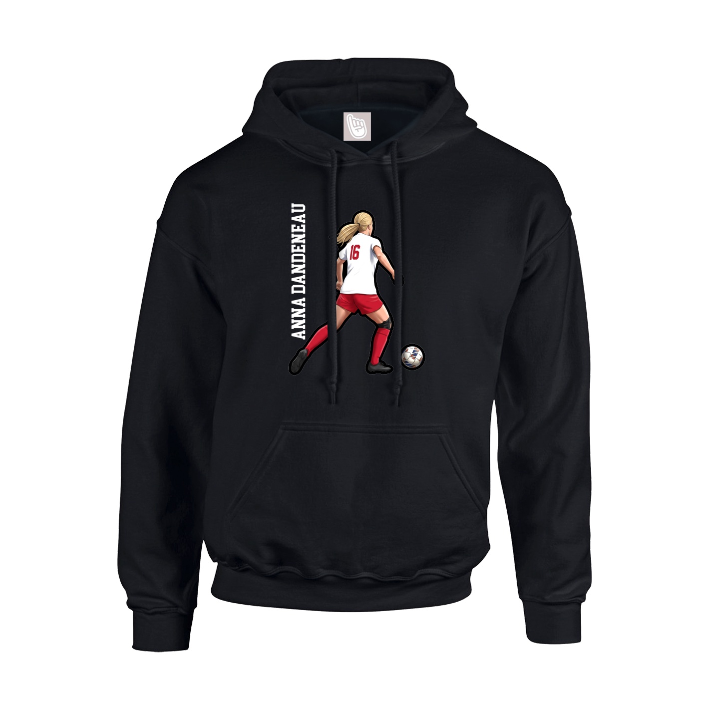 Youth Hoodie — Name Vertical in Black