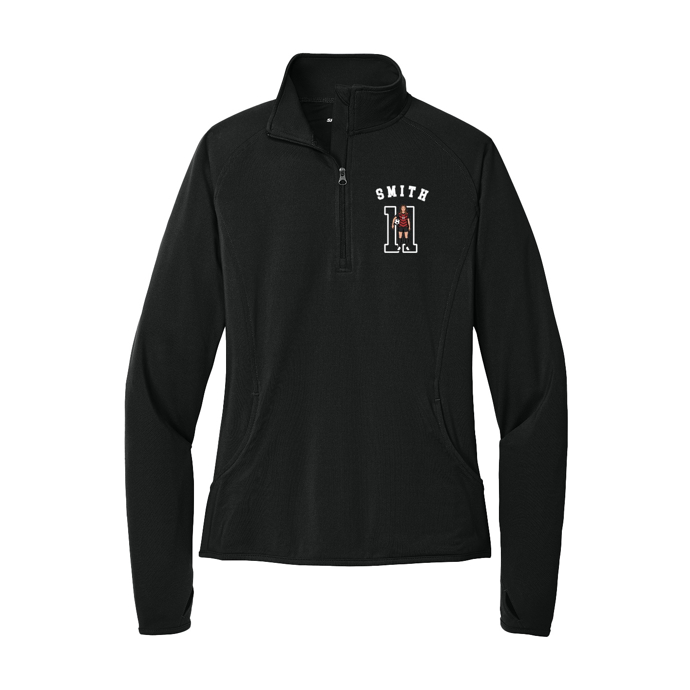 Women's Q-Zip Pullover — Shirsey Arch in Black