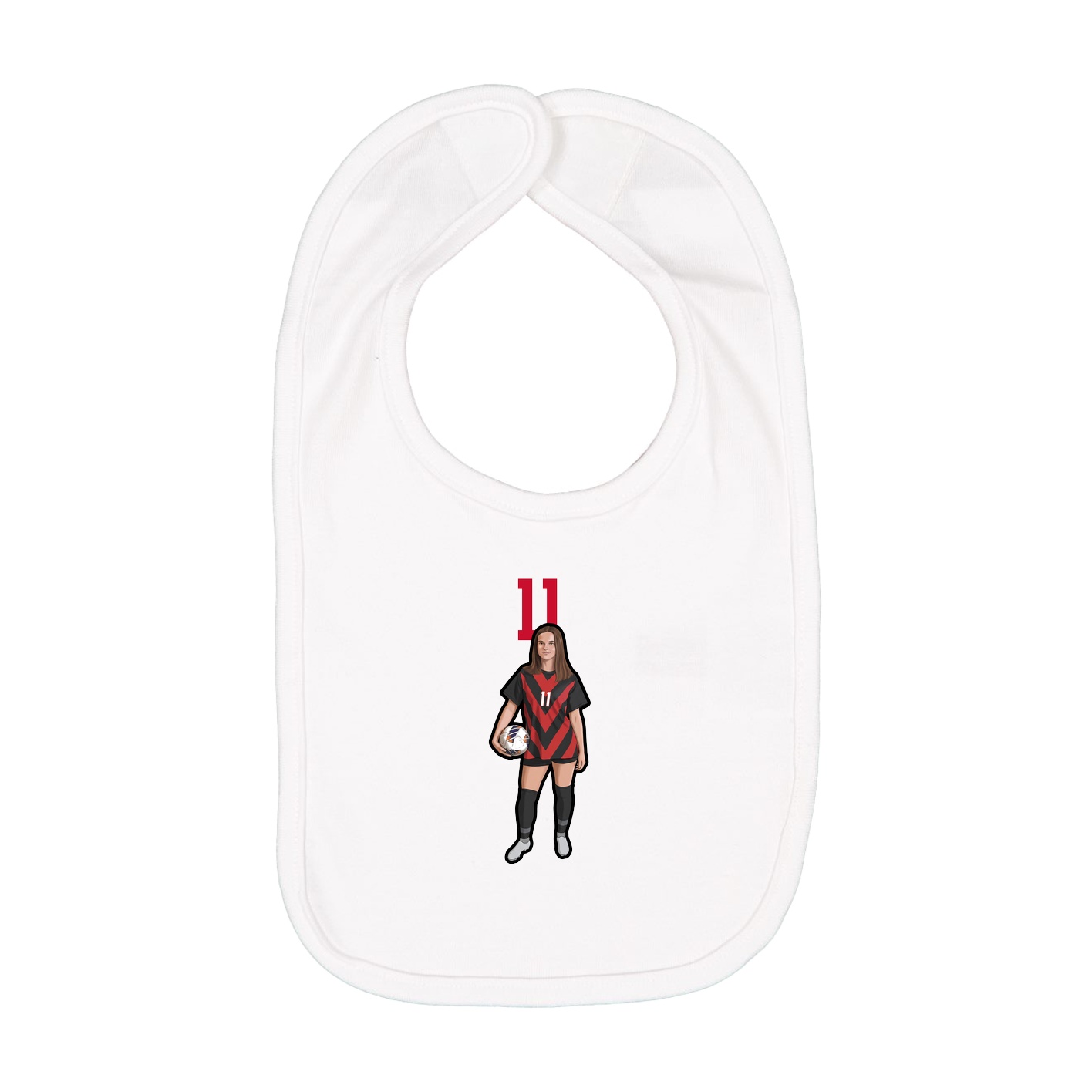 Infant Bib — Number Top in White