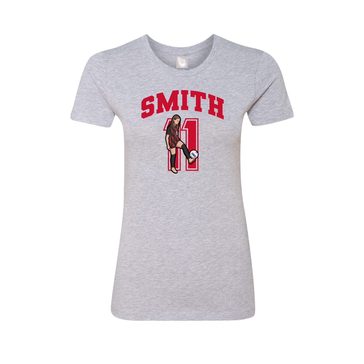Fitted Women's Tee — Number in Grey