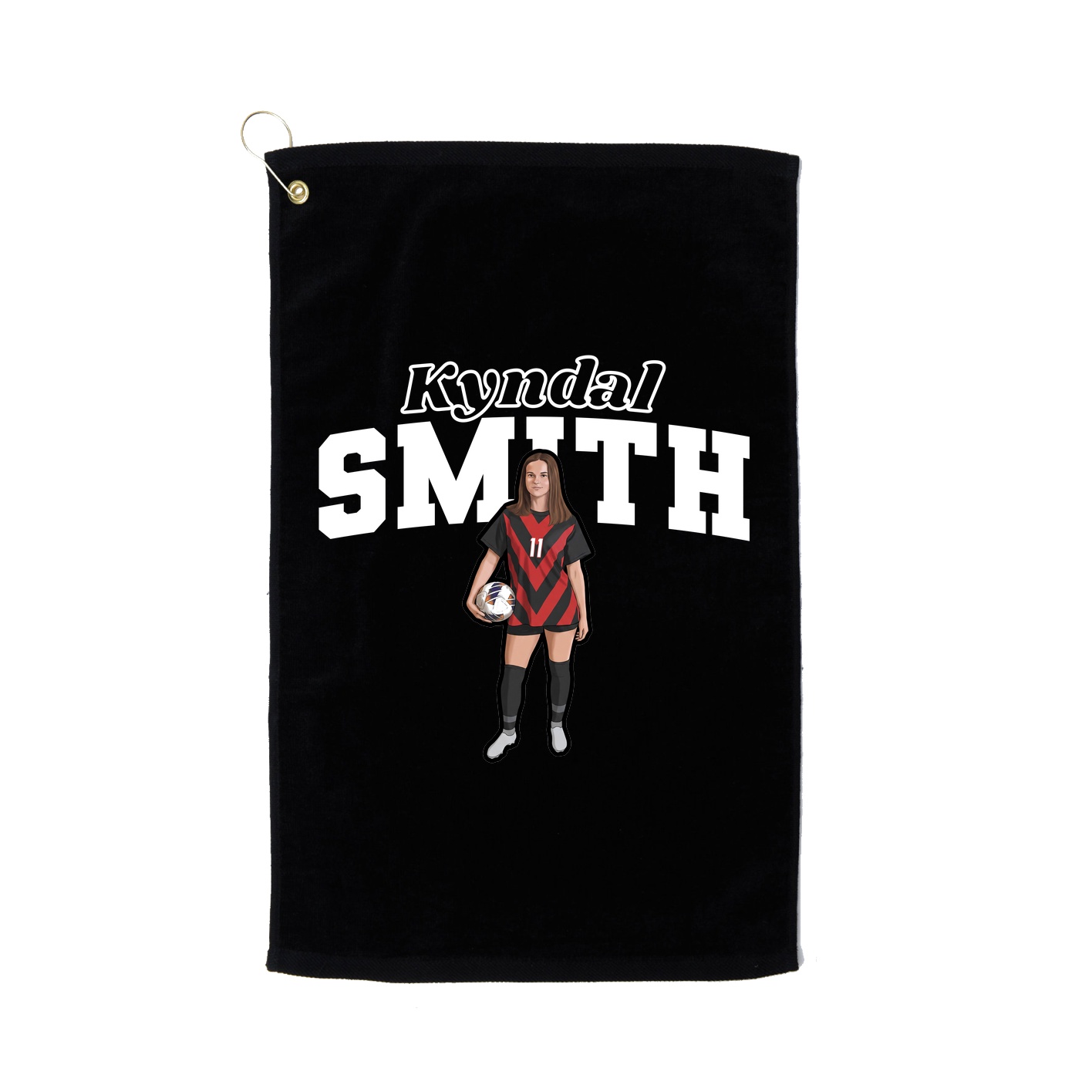 Golf Towel — Name Arch in Black