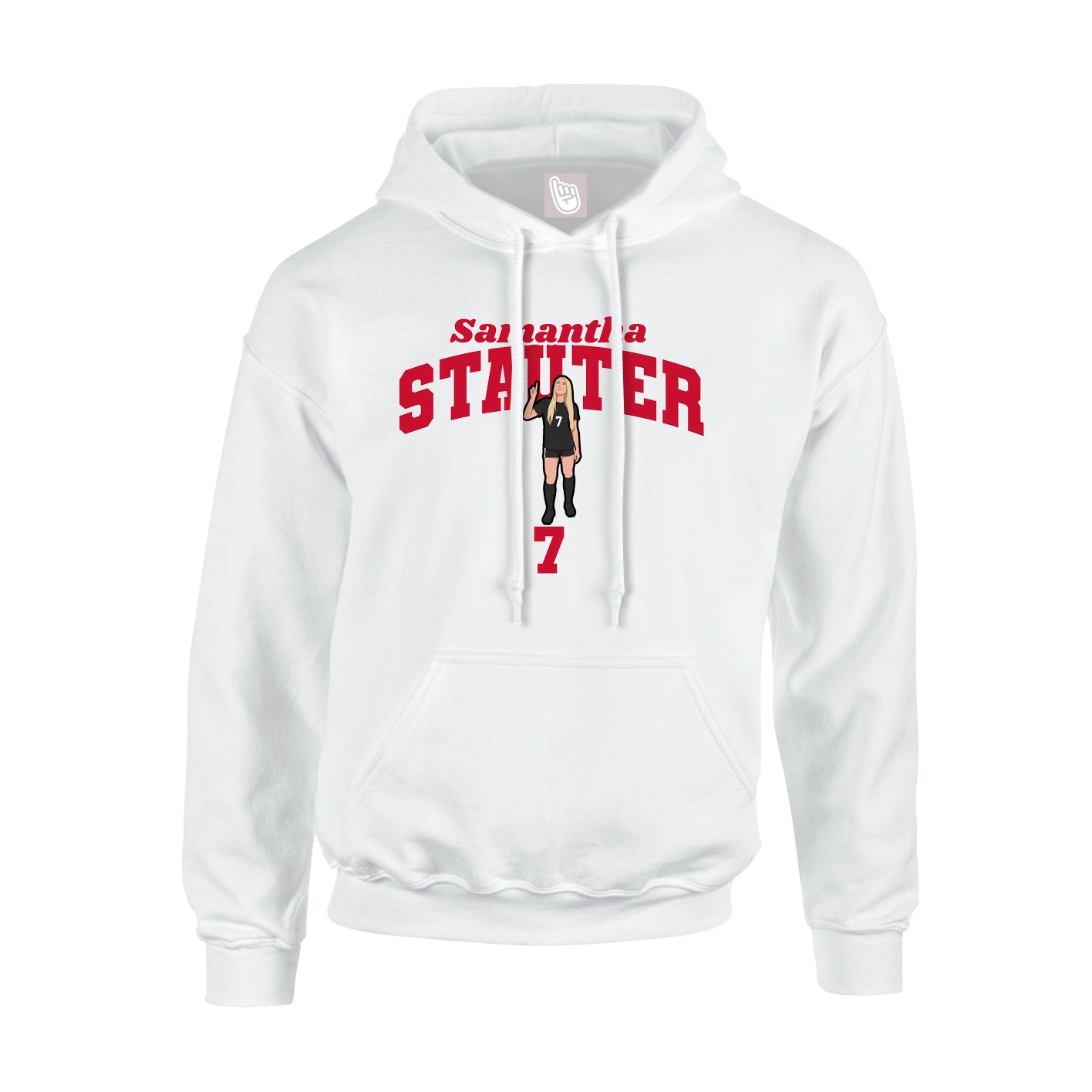 Youth Hoodie — Signature Arch in White