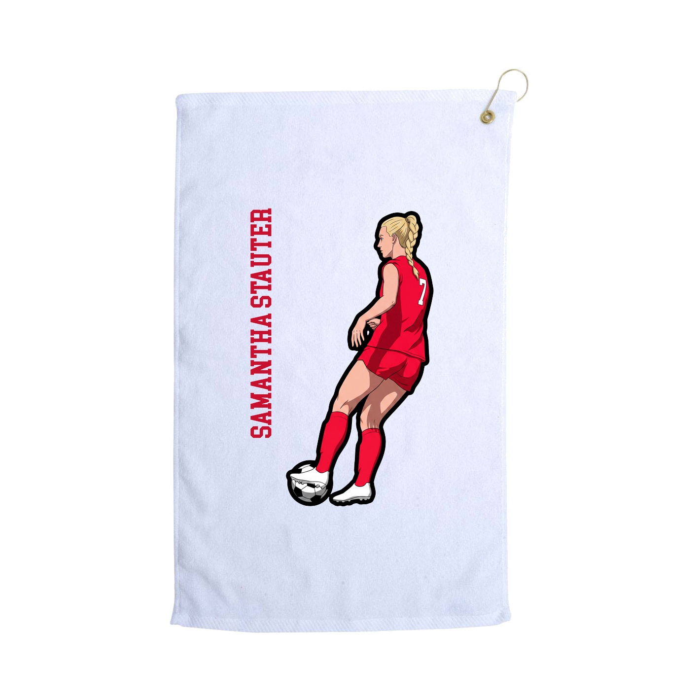 Golf Towel — Name Vertical in White