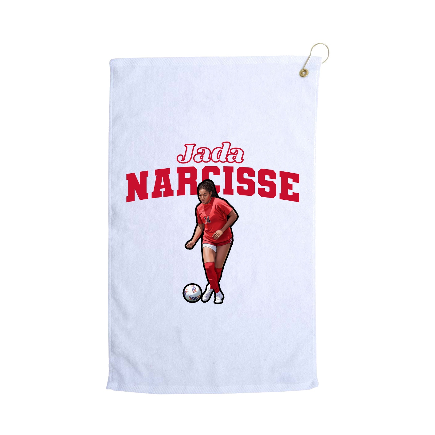 Golf Towel — Name Arch in White