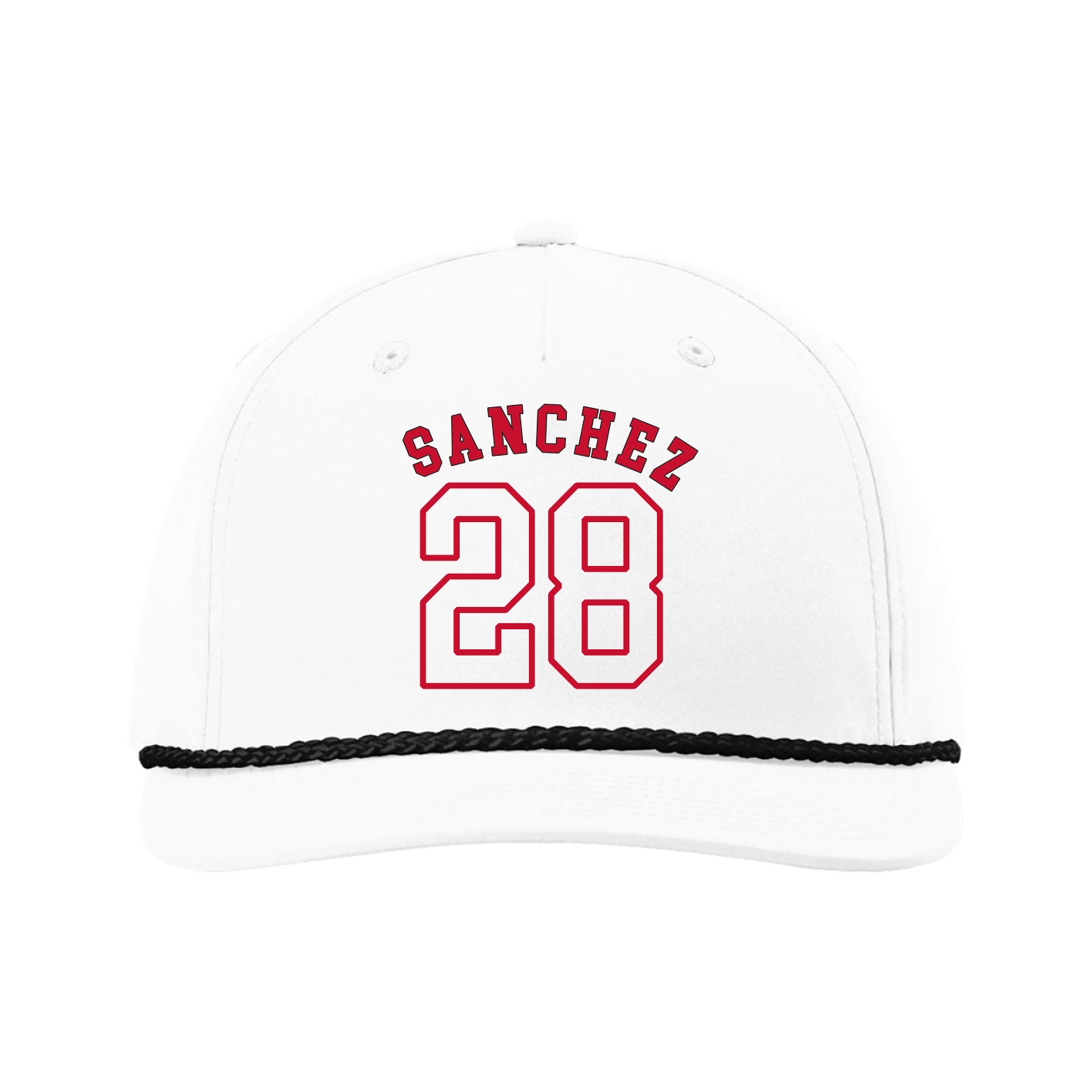 Five-Panel Classic Rope Cap — Shirsey Arch in White