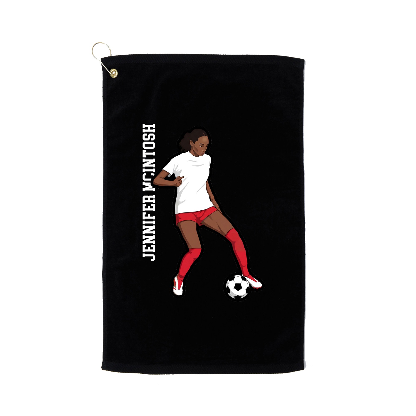 Golf Towel — Name Vertical in Black