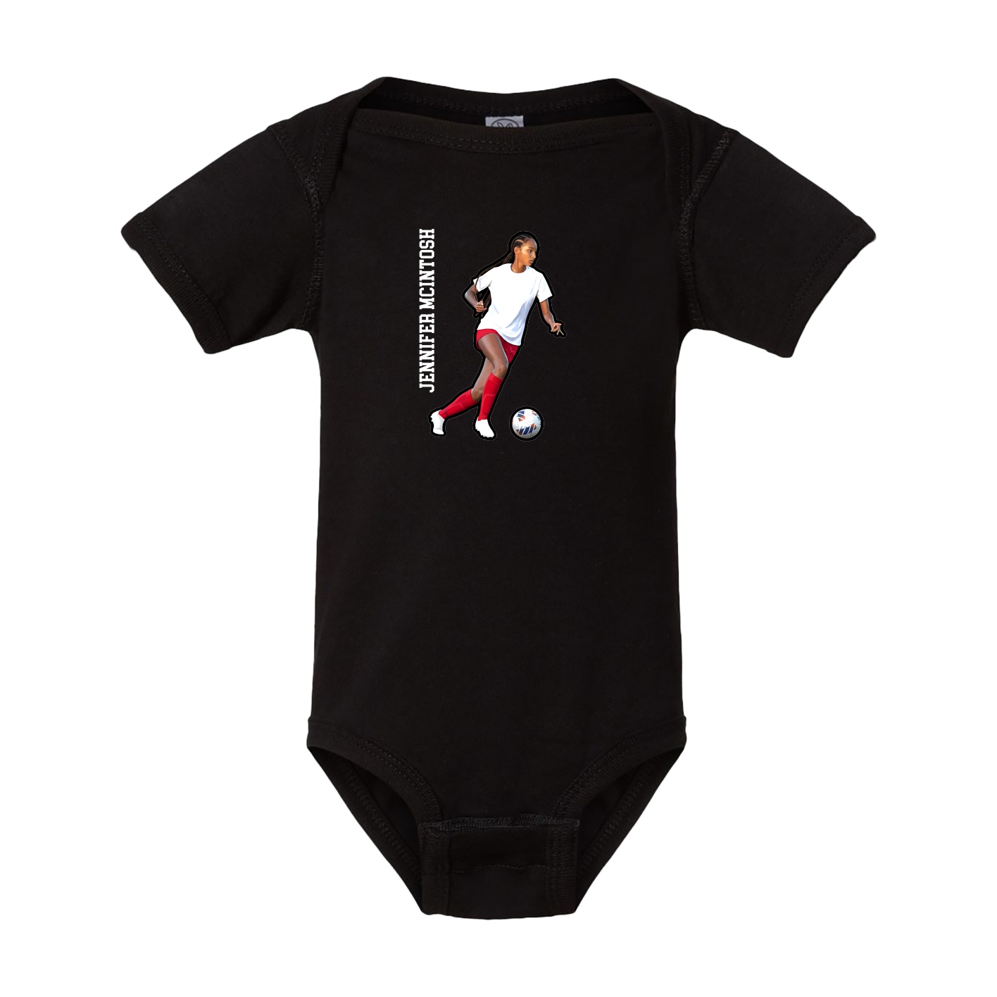 Baby Onesie — Name Vertical in Black