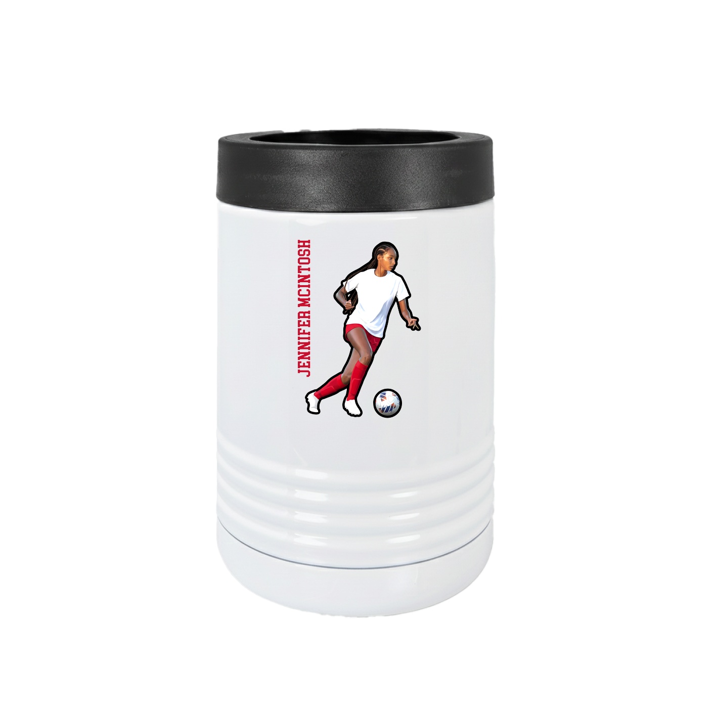 Beverage Holder — Name Vertical in White