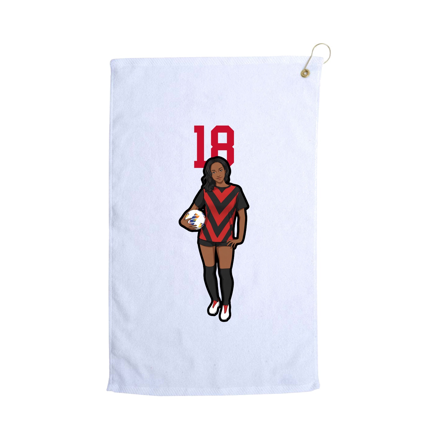 Golf Towel — Number Top in White